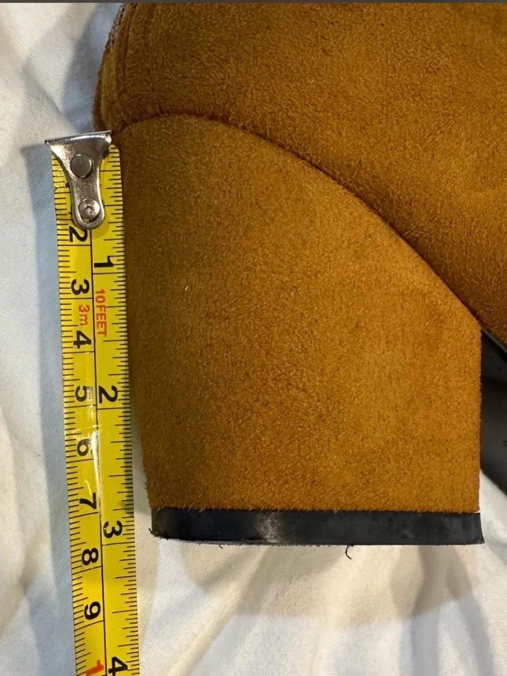 Over-the-Knee Pointed Toe Suede Boots in Cognac, size 8